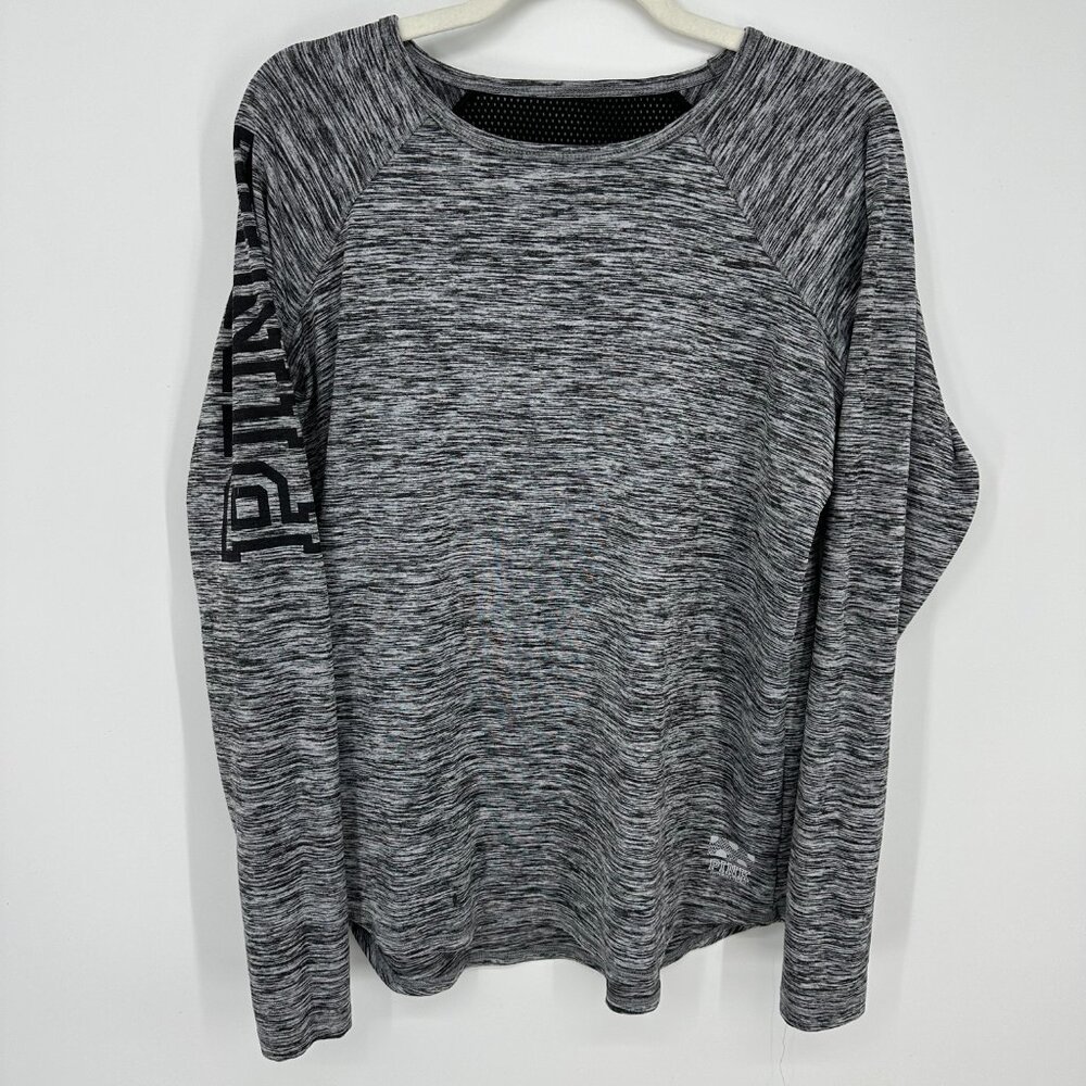3/$25 Pink Victoria's Secret Active‎ Top XS Long Sleeves Athletic Marled Gray